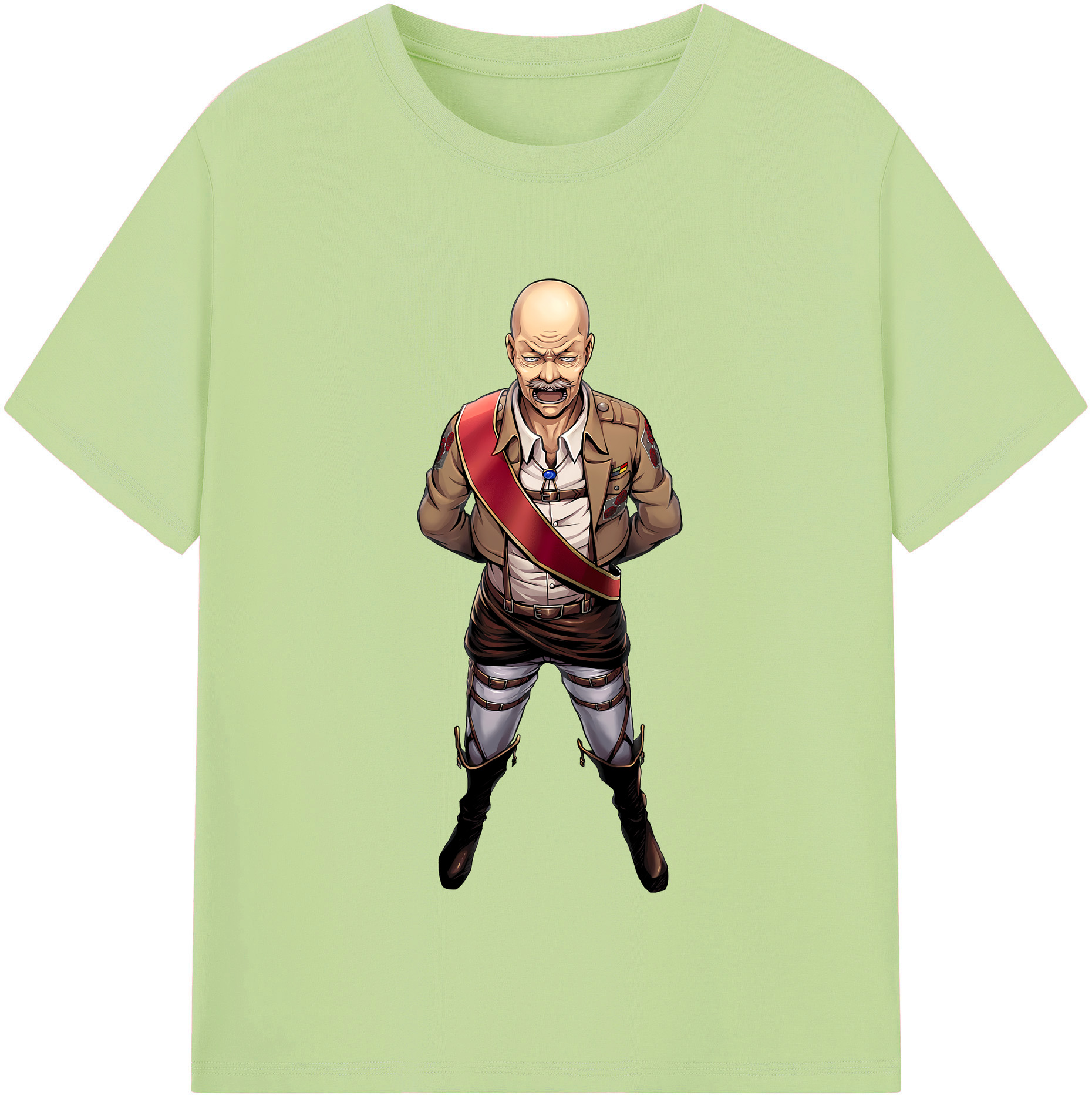 （画像用） 進撃の巨人 ドット·ピクシス Attack on Titan Dot Pixis 綿100％半袖Tシャツ（フロントプリント）